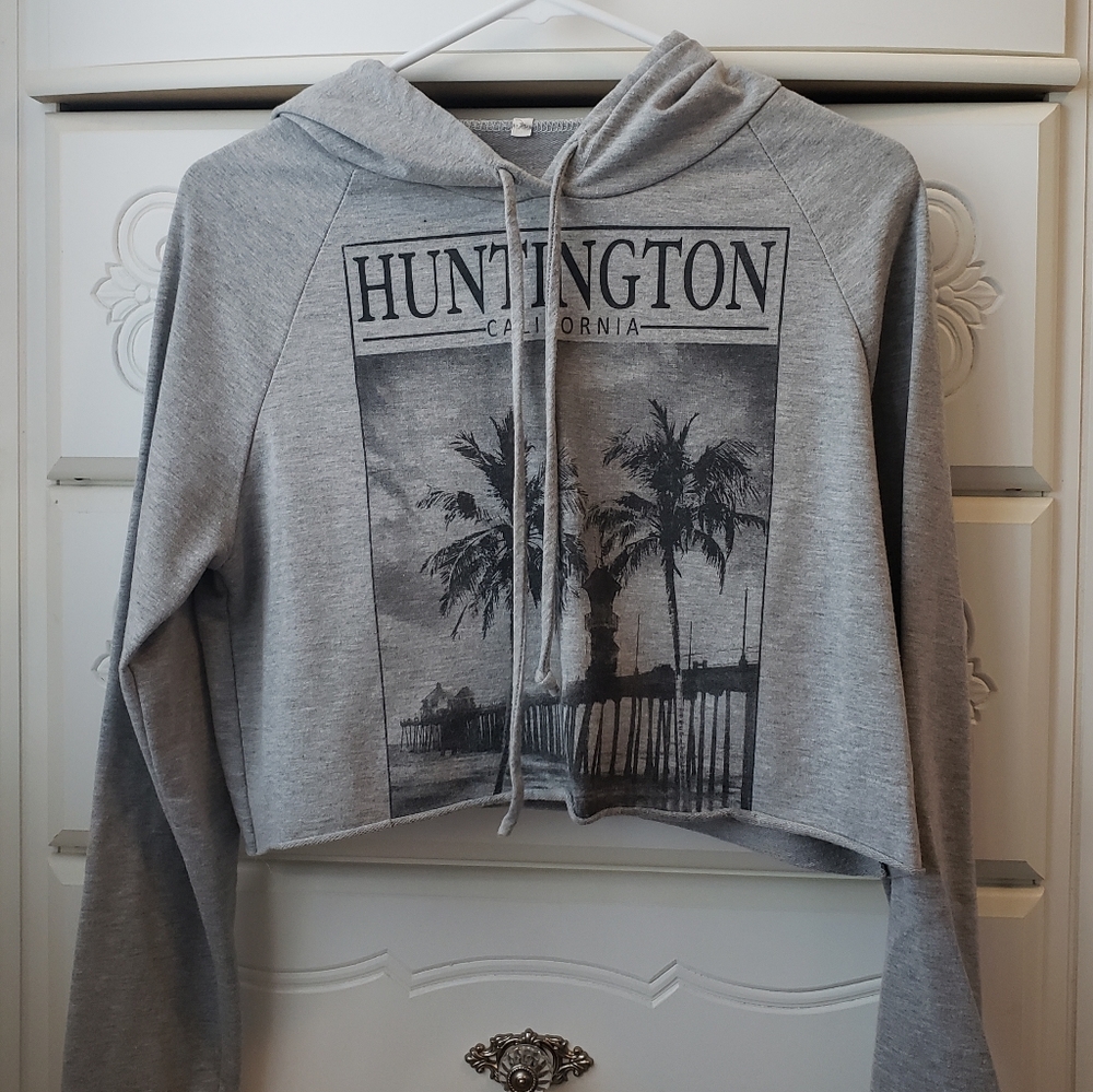 Gray cropped hoodie